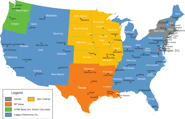 United States Map Key